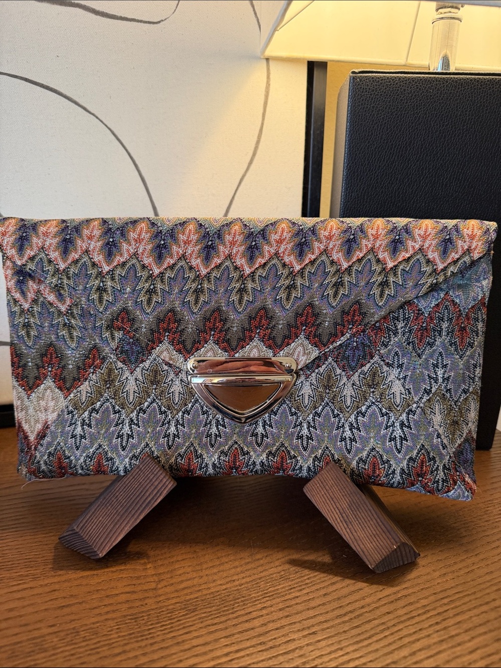Tapestry Pattern Envelope Clutch - Multicolor